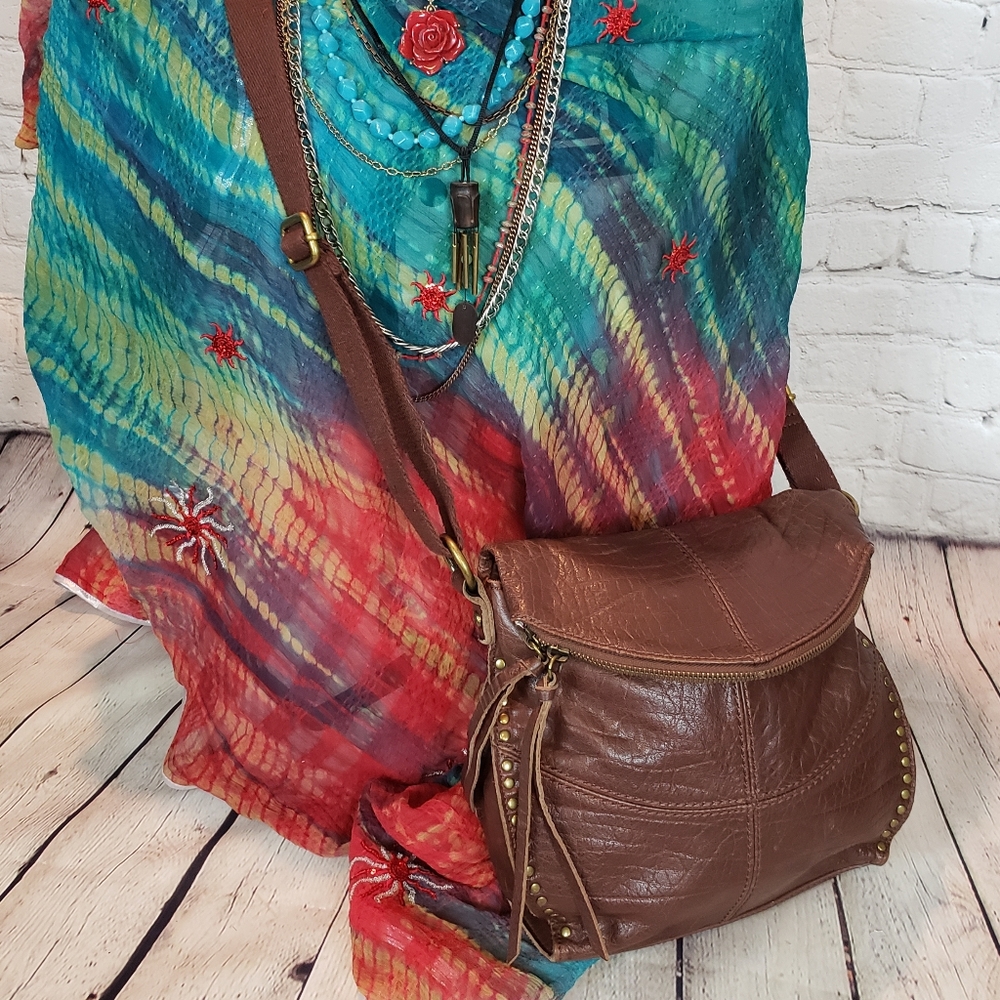 The Sak Brown leather cross body bag
